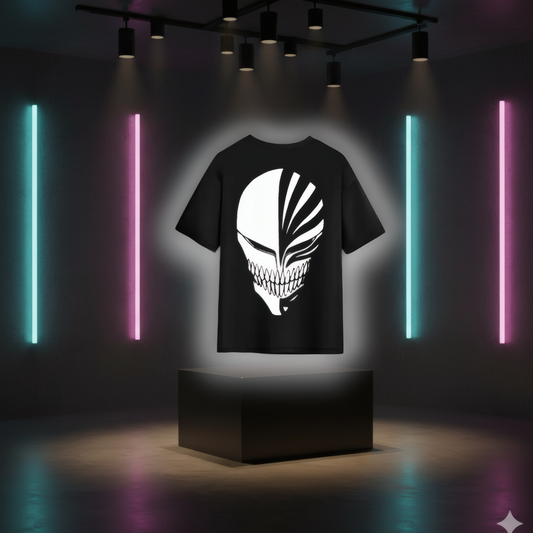 Hollow Mask Oversized Tee [Cotton] Available Only In Black.
