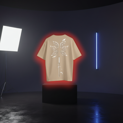 The Jealous Tsugikuni [DEMON SLAYER] oversized Tee Beige/Black