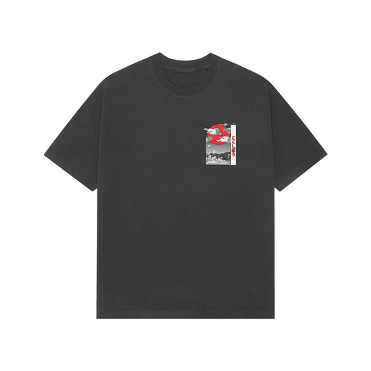 The Jealous Tsugikuni [DEMON SLAYER] oversized Tee Beige/Black - RadArc